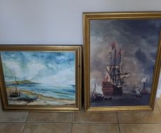 Two framed nautical paintings - maritime art