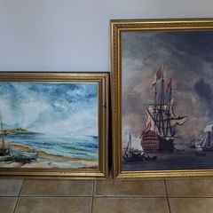Two framed nautical paintings - maritime art