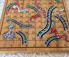 Wooden Snakes and Ladders /Ludo