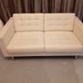 Cream leather sofa 3 and 2 in good condition Image 2