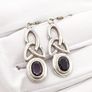 Vintage Sterling Silver And Garnet Earrings Image 6