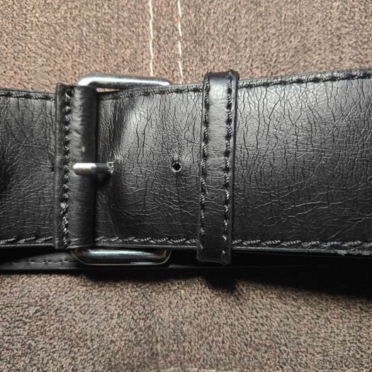 Dark brown leather belt ZARA