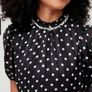 V by Very Neck Trim Detail Polka Dot Top Image 4