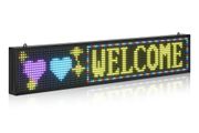 Programmable LED Sign, P10 Full Color Flexible Digital Scrolling Panel, DIY Custom Text Pattern GIF Display Board, Bluetooth APP Control Message Shop Sign for Store Business Advertising, 40x8 in