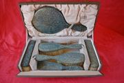 Harrods Vintage Grooming Set. Boxed &amp; Monogrammed 'A'. Heavy Set.