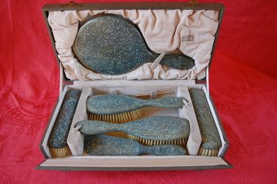 Harrods Vintage Grooming Set. Boxed & Monogrammed 'A'. Heavy Set.