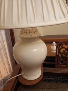 Beautiful cream ceramic Laura Ashley lamp with cute heart details. Needs a repair to electrical connection