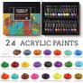 Professional Acrylic Paint Set,47PCS with Brush,Acrylic Paint,Easel,Blank Canvas,Palette,Paint Knife,Brush Cup and Art Sponge Image 2
