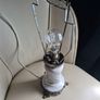 Mid Century Vintage Retro Marble gold ornate metal lamp base Image 6
