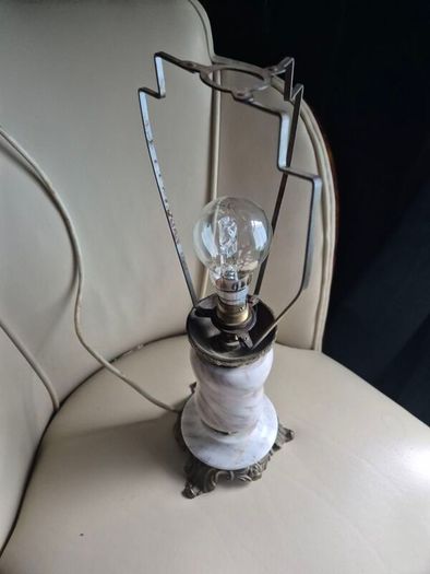 Mid Century Vintage Retro Marble gold ornate metal lamp base