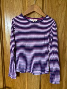 Girl's Stripe Long Sleeve Cotton Top | Size 6-7 years
