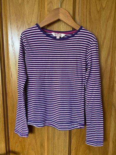 Girl's Stripe Long Sleeve Cotton Top | Size 6-7 years
