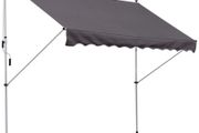 Balcony 3 x 1.5m Manual Adjustable Awning DIY Patio Clamp Awning Canopy Grey