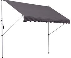 Balcony 3 x 1.5m Manual Adjustable Awning DIY Patio Clamp Awning Canopy Grey