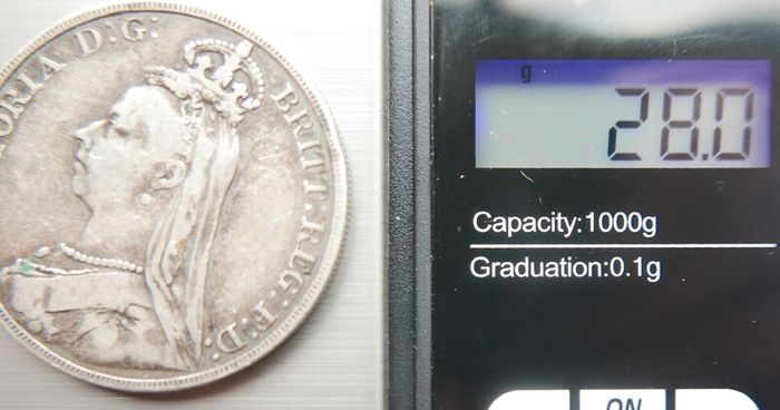 1889 Silver Crown Coin - British Queen Victoria Jubilee Head