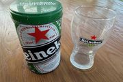 Small Heineken 0.25L Glass &amp; Tin Can (New)