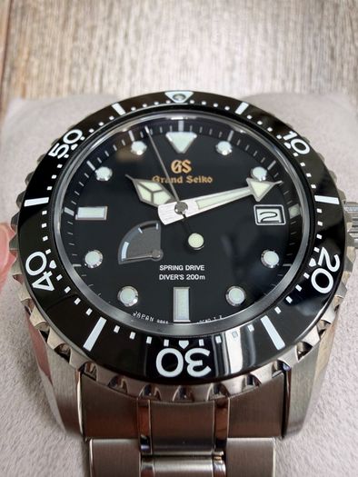 Grand Seiko SGBA463 dive watch. Titanium, Spring Drive, Full Set