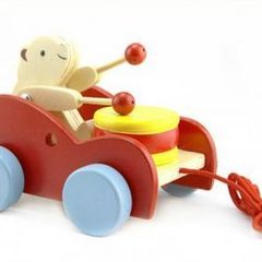 Pull Along Drum Beating Bear