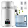 4 L Water Distiller, 1 L/H, 750W Distilled Water Maker Machine with 0-99 H Timing Setting Temp Display, 304 Stainless Steel Countertop Distiller Glass Carafe Cleaning Powder 3 Carbon Image 5