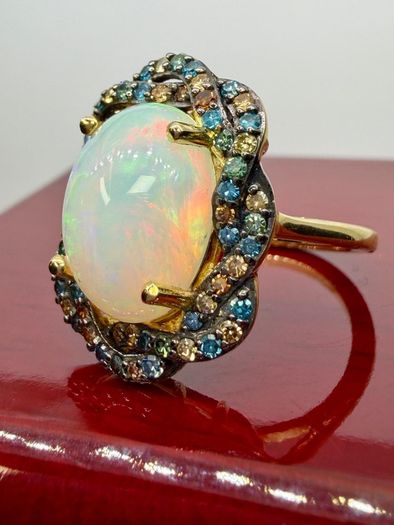 Diamond  Halo Statement Ring