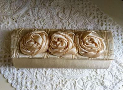 Ivory Satin Clutch