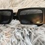 Rectangle Sunglasses Black Narrow Frame Image 6