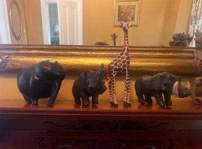 Wooden Animals made by hand. Origin - S. Africa