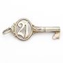 Vintage Sterling Silver 21st birthday Lucky Key Charm Image 2