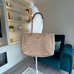 Guess Giully Quilted Tote Bag - Tan