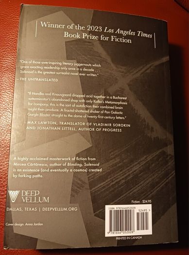 Mircea Cartarescu/ SOLENOID/ 1st USA edition, 3rd printing / 2022