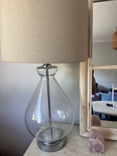 2 Ez living Clear Table Lamp with Shade - Bree x 2