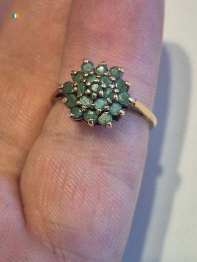 Vintage 9ct Gold starburst cluster ring