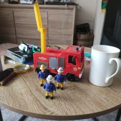 Fireman Sam Jupiter Fire Engine with Fireman Sam Action Figure vintage