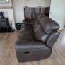 Brown Leather Sofa Image 2