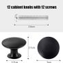 SALE | 24PCS Vintage Cabinet Knobs, Chic Drawer Knobs, Antique Kitchen Cupboard Handles, 30mm Round Furniture Door Knobs, Black Image 4