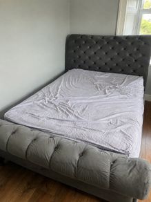 Grey sleigh bed 46 double