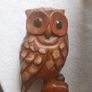 Hardwood carved Tawny owls Image 4