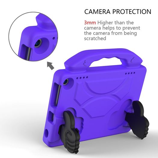 For Amazon Fire HD 8 2024 12th Gen Kids Case Shockproof Cover With Stand - Purple