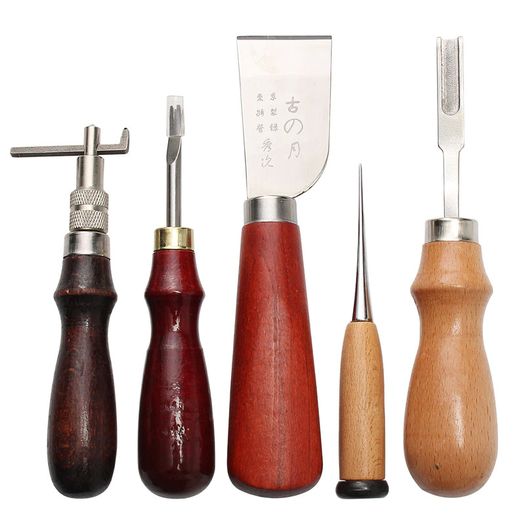 Professional 37Pcs Leather Craft Tools Kit Hand Sewing Stitching Punch Carving Work Saddle Leathercraft Accessories