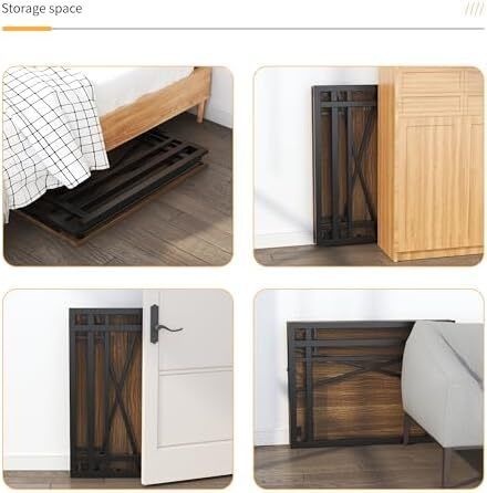 83 cm Folding Small Desk, Writing Gaming Computer Camping Desk for Small Spaces, No Assembly Required Home Office Table, Espresso