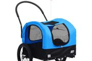 2-in-1 Pet Bike Trailer &amp; Jogging Stroller Blue and Black