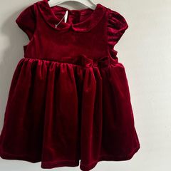New Burgundy velvet look occasion dress