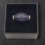 925 Vintage Sterling Silver Signed Chunky Blue Goldstone Ring Image 2