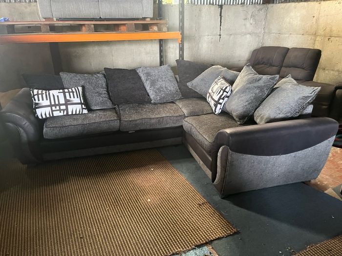black/grey corner sofa couch