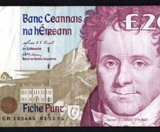 1995 Ireland IR20 Daniel O Connell Banknote Series C. Note issued 01/11/95. Serial number JEB183685
