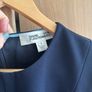 Diane Von Furstenberg navy knee length shift dress with satin detailing, size 4 (UK 8) Image 2