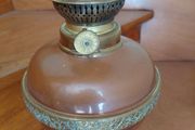 Antique French copper/brass large oil lamp