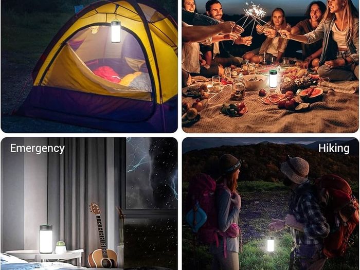 NEW SALE | Camping Lights, Rechargeable LED Camping Lanterns with 400LM 5 Light Modes Water-Resistant, Portable Emergency Tent Lights for Camping Power Cuts Hiking, (Lake Blue, 2-Pack)