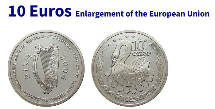 Sterling Silver Proof 10 Euro 2004 to mark accession of 10 countries to the EU