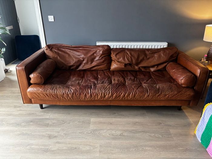 3 seater leather sofa